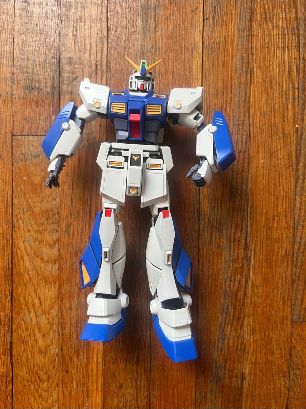 Blue and White Robot Action Figure - Articulated Mech Toy